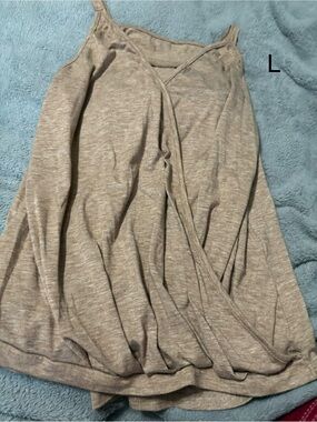 Women's Beige Knit Wrap Tank